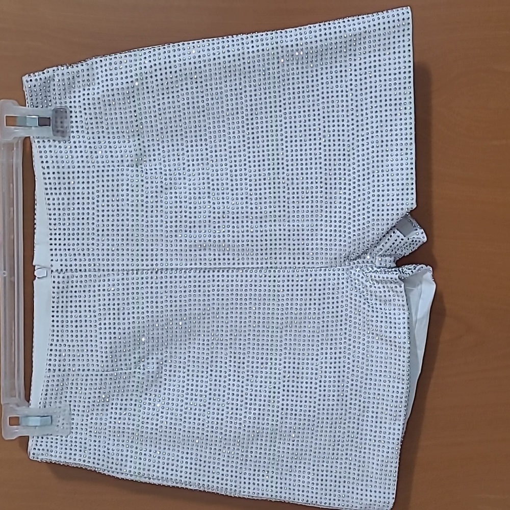 Rhinestone white shorts